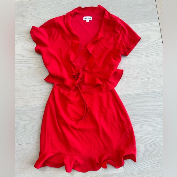 Ruffle Red Mini Dress (Revolve) - Superdown - Picture 4 of 7